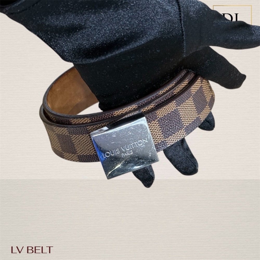 Louis Vuitton Damier Belt with Silver Buckle